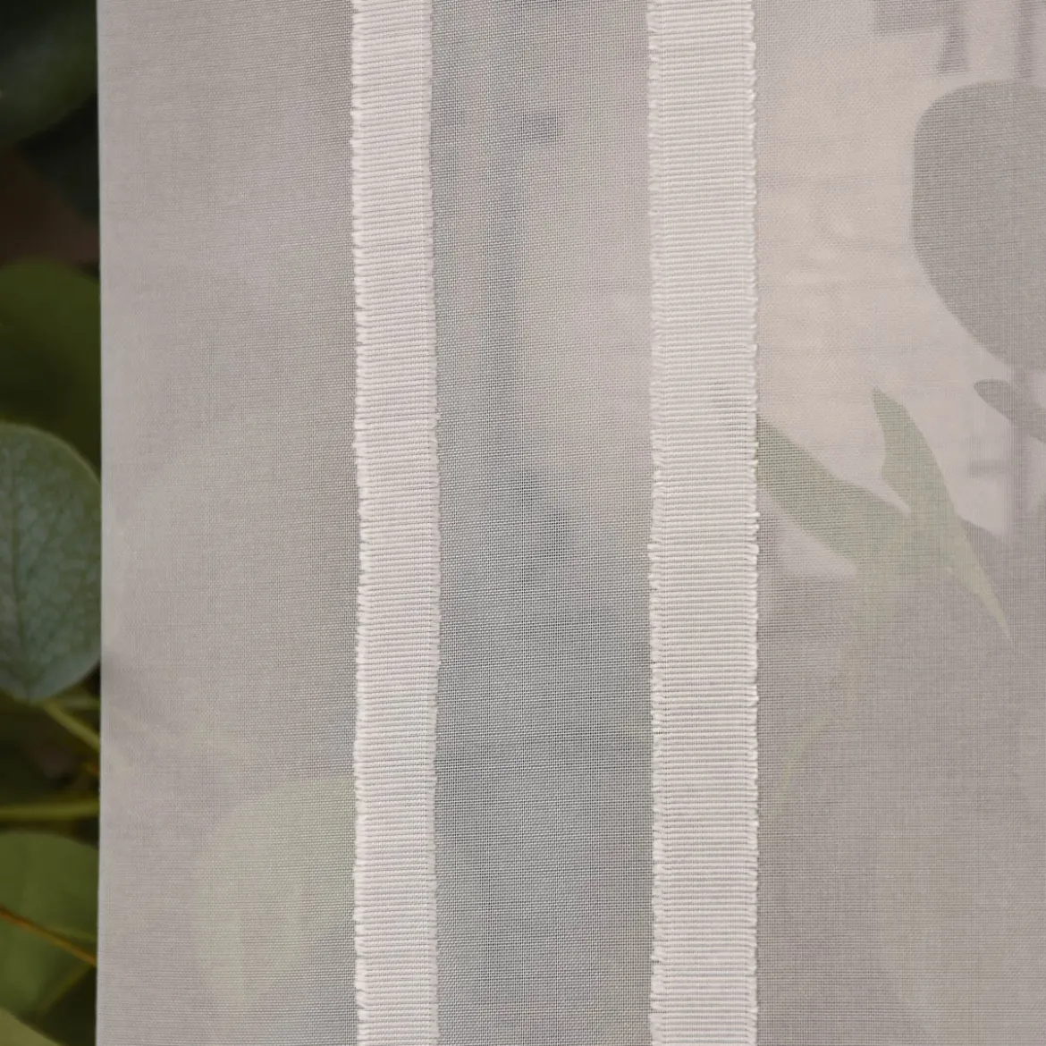 Schiebegardine Meterware Scherli Ischia Streifen abstrakt weiß 60cm Breite