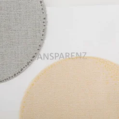 Schiebegardinen Meterware Effektvoile Scherli Kreise ecru gelb grau 60cm Breite