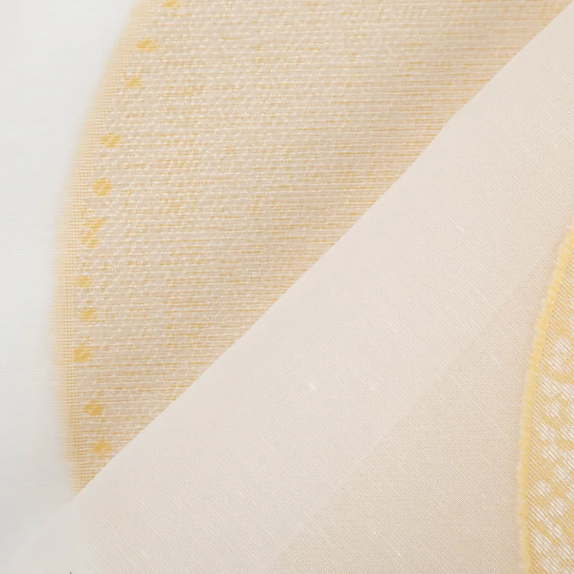 Schiebegardinen Meterware Effektvoile Scherli Kreise ecru gelb grau 60cm Breite