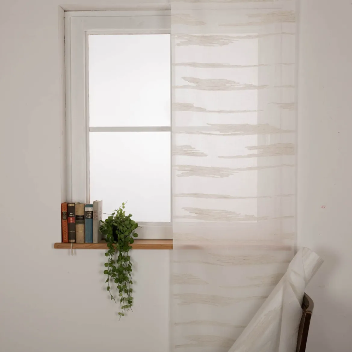 Schiebegardinen Meterware Race Scherlistreifen ecru beige 60cm Breite