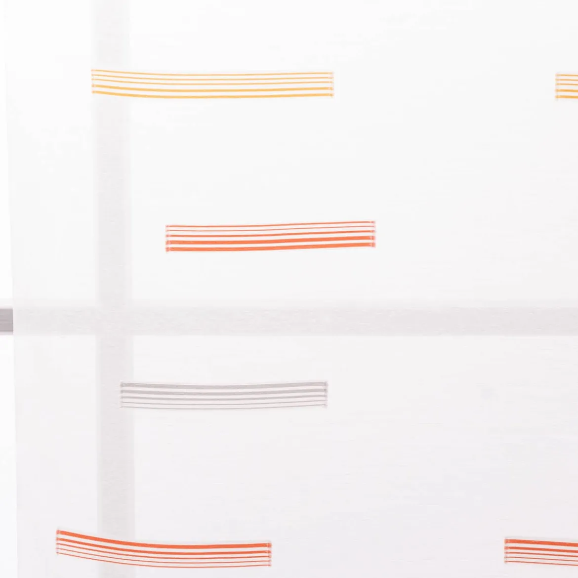 Schiebegardinen Meterware Scherli Barcadi Streifen wollweiß rot orange grau 60cm Breite