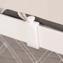 Schiebevorhang Batistoptik bestickt Ornament anthrazit grau weiß 245x60cm