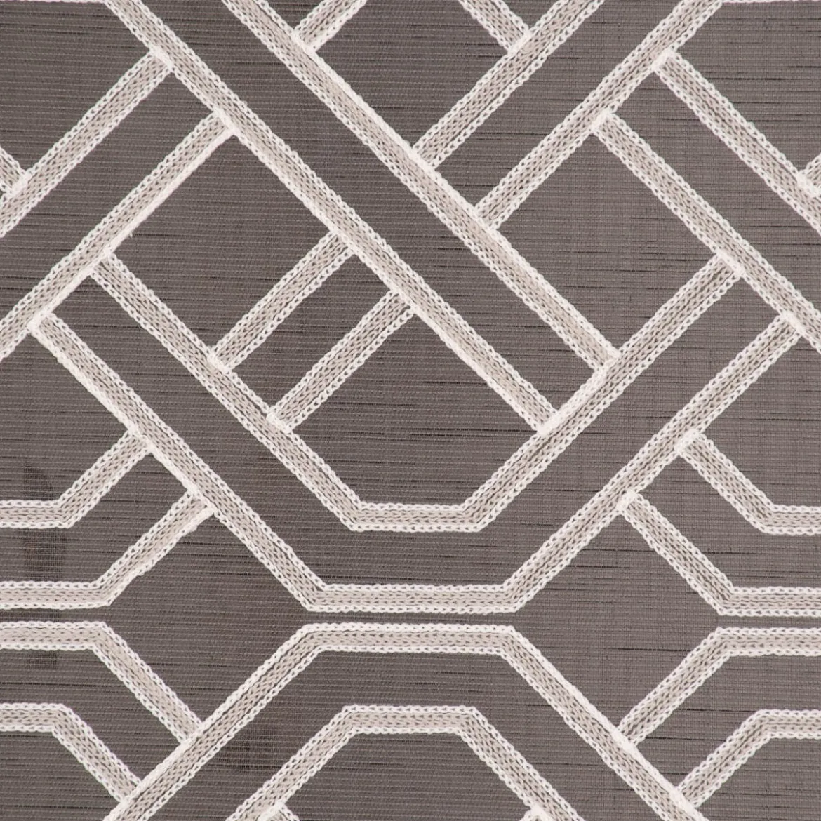 Schiebevorhang Batistoptik bestickt Ornament anthrazit grau weiß 245x60cm