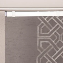 Schiebevorhang Batistoptik bestickt Ornament anthrazit grau weiß 245x60cm