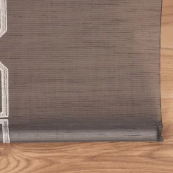 Schiebevorhang Batistoptik bestickt Ornament anthrazit grau weiß 245x60cm