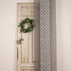 Schiebevorhang Batistoptik bestickt Ornament anthrazit grau weiß 245x60cm