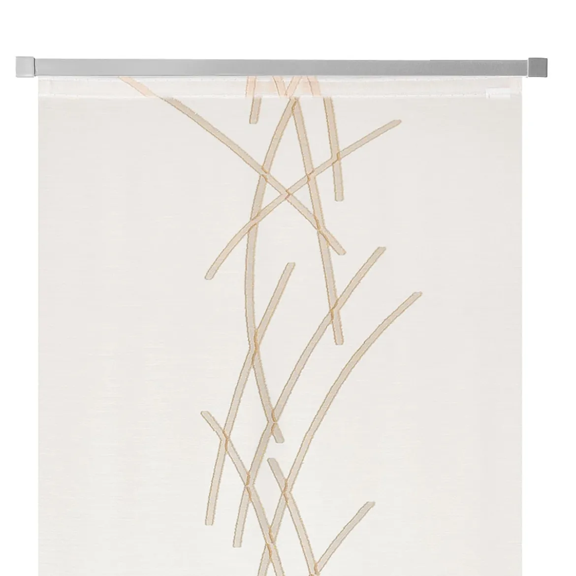 Schiebevorhang Carlina Scherli weiß taupe inkl. Alu-Technik 60x245cm (BxH)