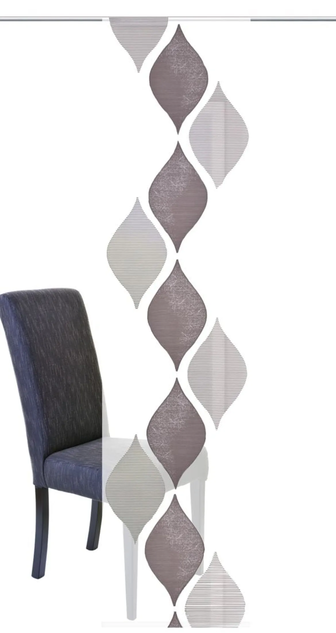 Schiebevorhang Flächenvorhang Flächenschal Paneel Scherli Effektvoile weiche Raute grau 60x245cm