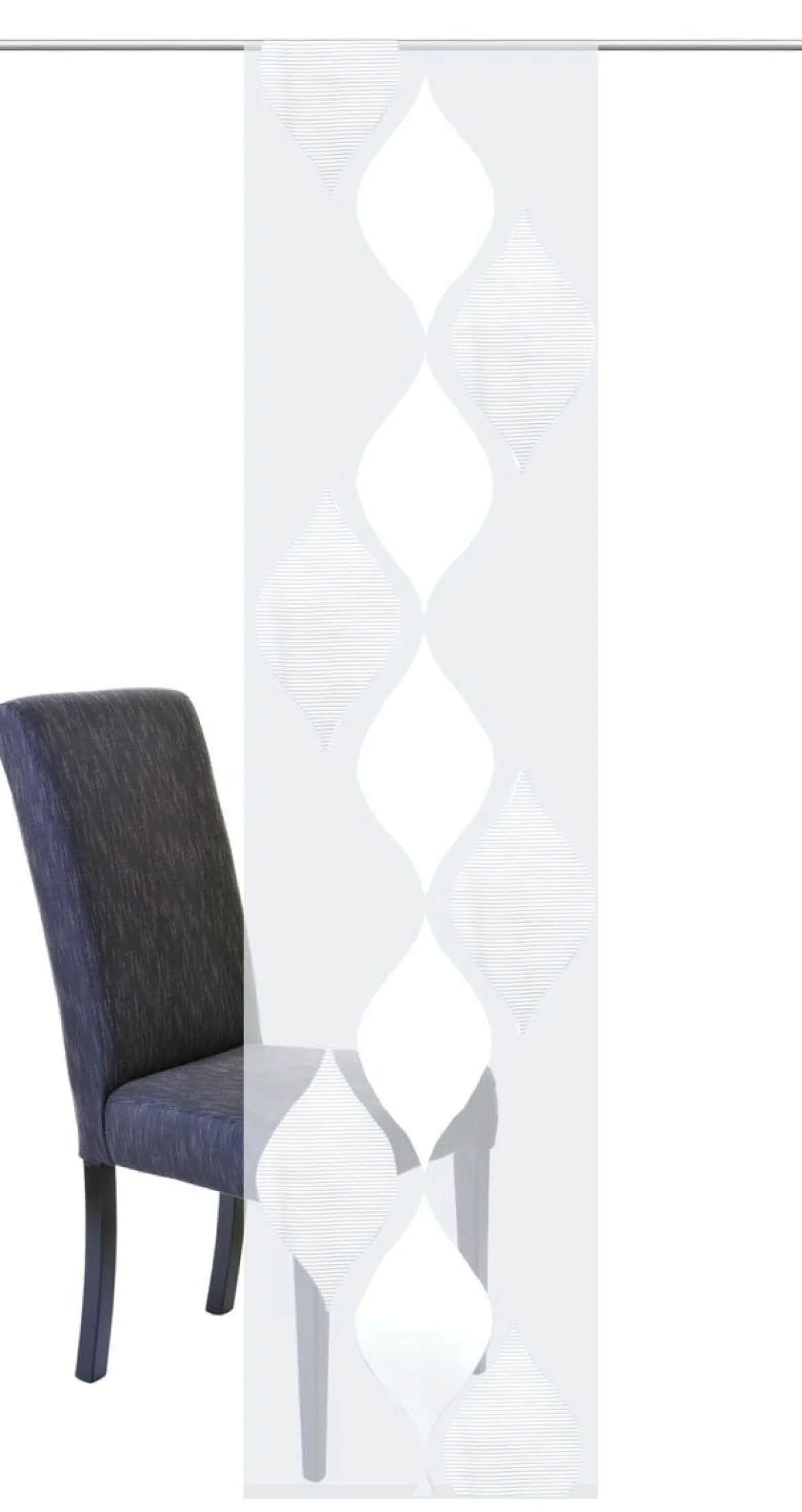 Schiebevorhang Flächenvorhang Flächenschal Paneel Scherli Effektvoile weiche Raute weiß 60x245cm