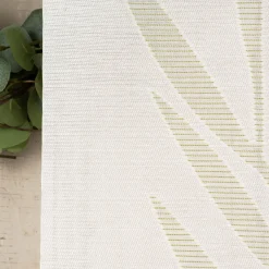 Schiebevorhang Flächenvorhang Scherli Blätter weiß grün 245x60cm