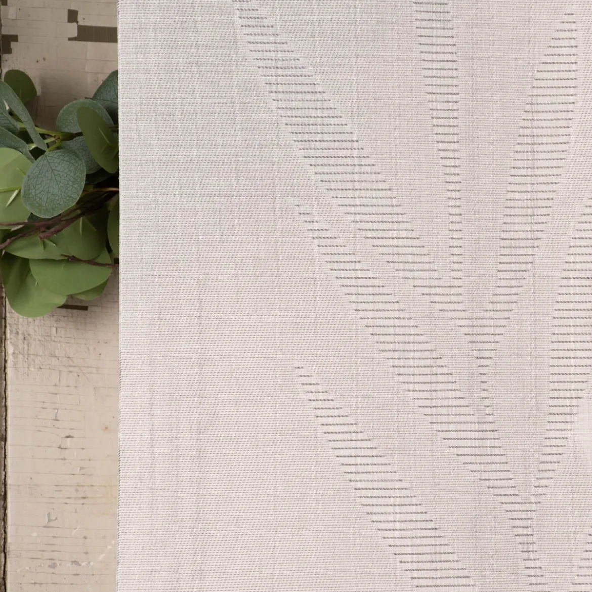 Schiebevorhang Flächenvorhang Scherli Blätter weiß grau 245x60cm