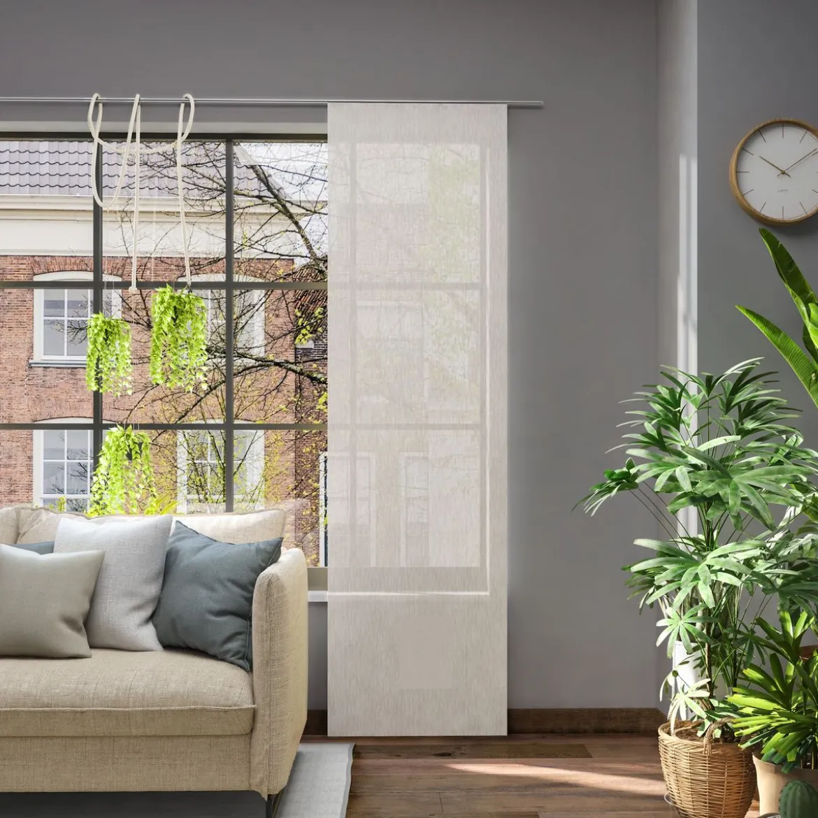 Schiebevorhang Flächenvorhang Libre Eco aus recyceltem Polyester einfarbig natur 245x60cm