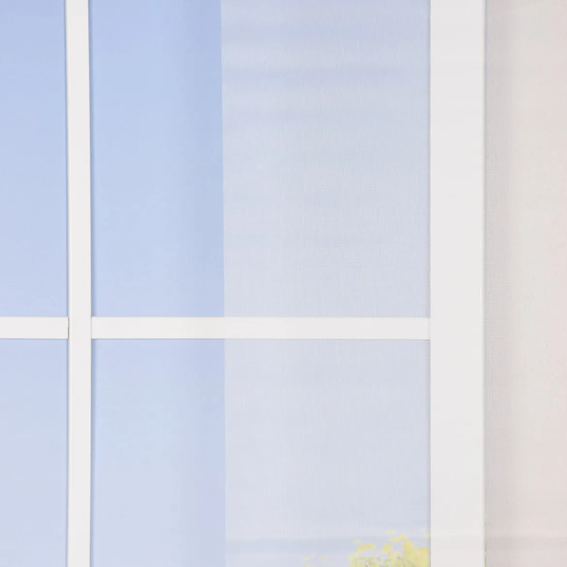 Schiebevorhang Gittergewebe einfarbig weiß 245x60cm
