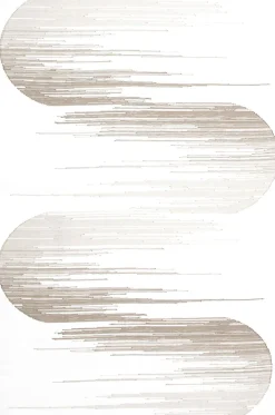 Schiebevorhang Jago Scherli transparent mit Flexoschiene Halbkreise wollweiß braun 60x245cm (BxH)