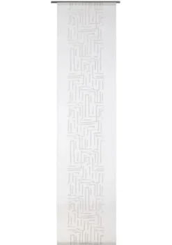 Schiebevorhang Labyrinth mit Technik weiß silbergrau 245x60cm