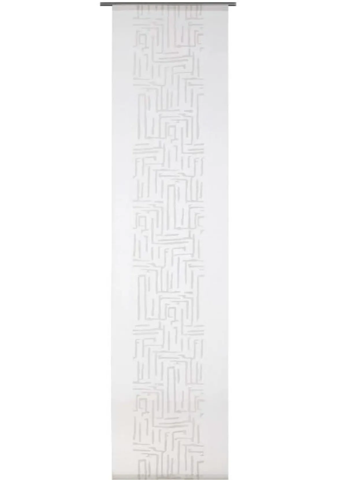 Schiebevorhang Labyrinth mit Technik weiß silbergrau 245x60cm