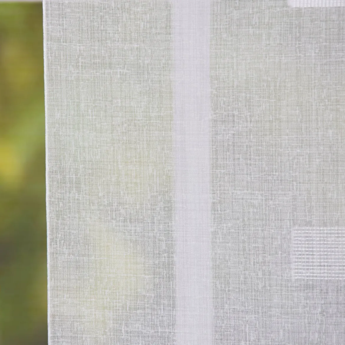 Schiebevorhang Leinenoptik Scherli Effektstreifen weiß 245x60cm