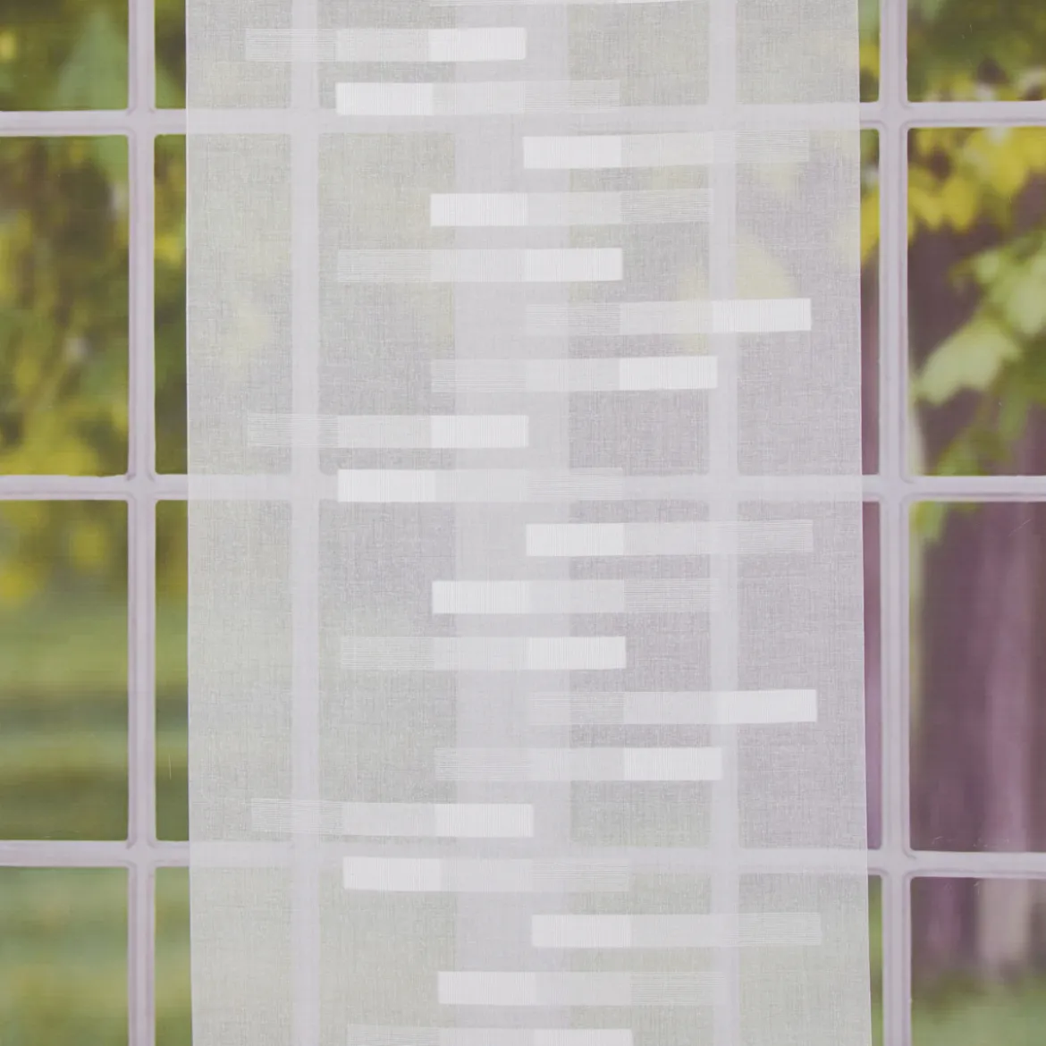 Schiebevorhang Leinenoptik Scherli Effektstreifen weiß 245x60cm