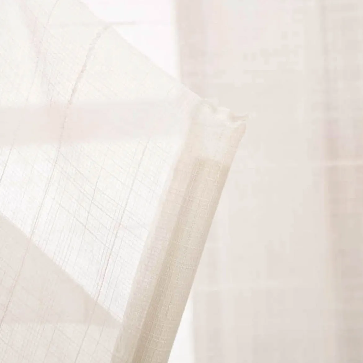 Schiebevorhang Leinenstruktur Voile transparent weiß 245x60cm (BxH)