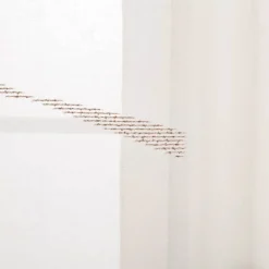 Schiebevorhang Leinenstruktur Voile abstrakt weiß taupe 245x60cm (BxH)