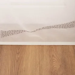 Schiebevorhang Leinenstruktur Voile abstrakt weiß taupe 245x60cm (BxH)