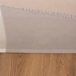 Schiebevorhang Leinenstruktur Voile Sockeldessin abstrakt weiß taupe 245x60cm