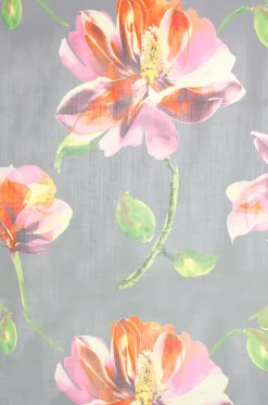 Schiebevorhang Merida halbtransparent mit Flexoschiene Blumen bunt 60x245cm (BxH)
