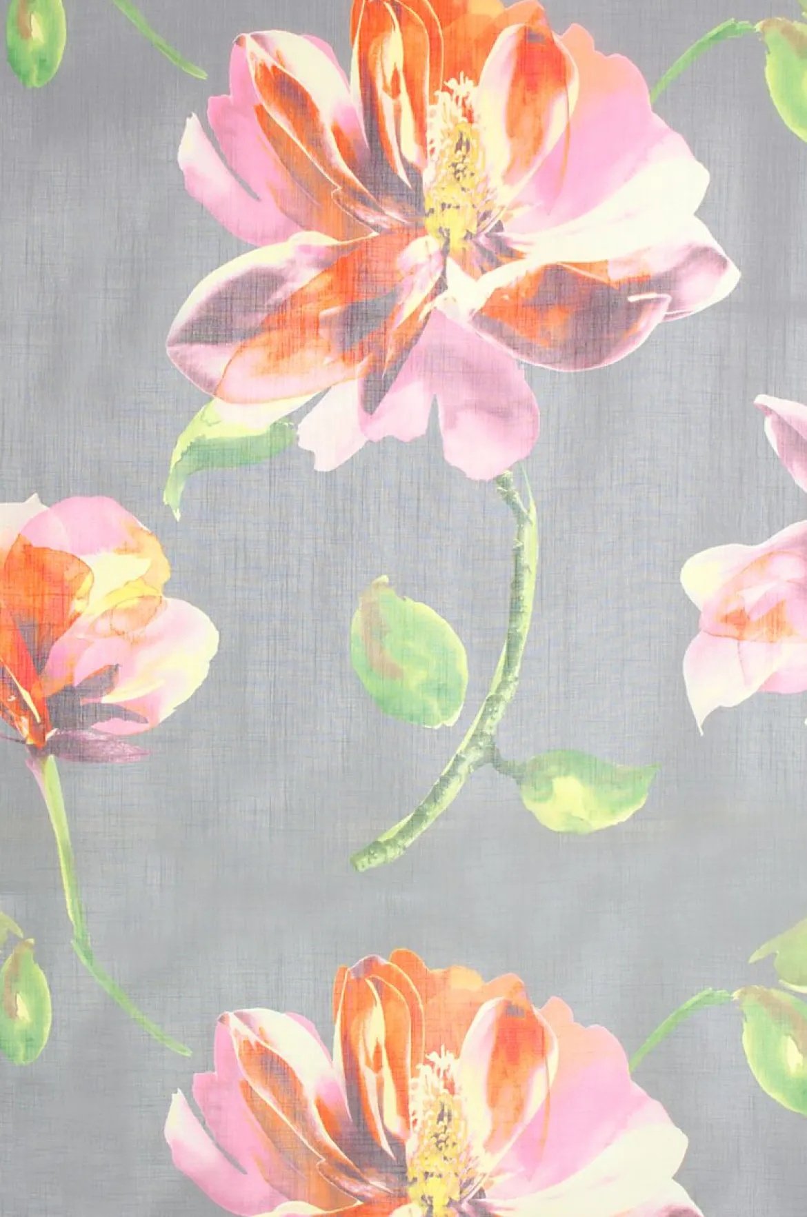 Schiebevorhang Merida halbtransparent mit Flexoschiene Blumen bunt 60x245cm (BxH)
