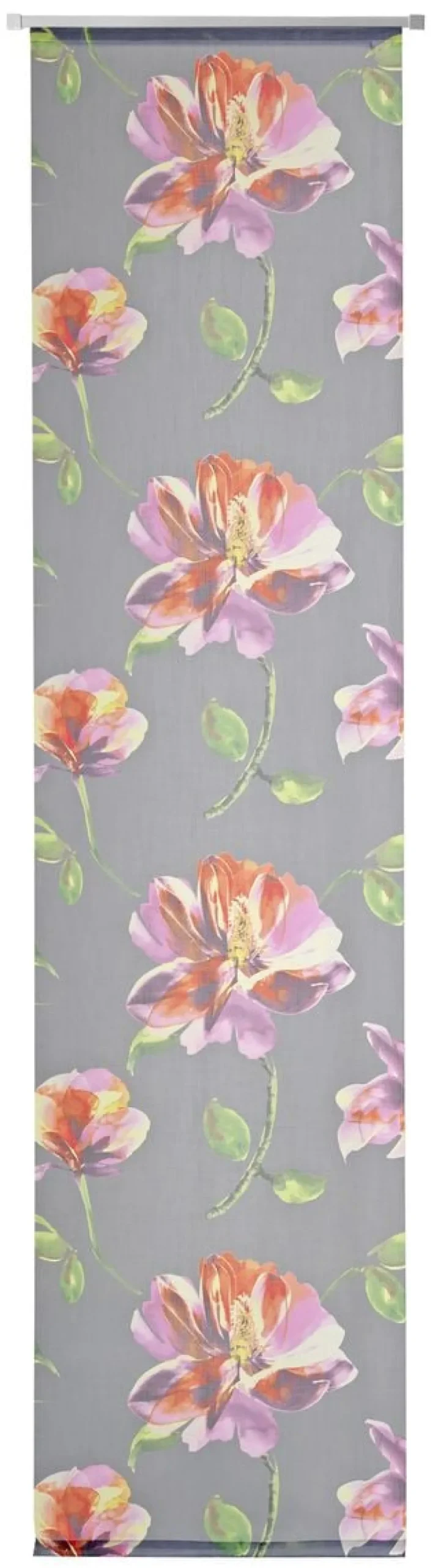 Schiebevorhang Merida halbtransparent mit Flexoschiene Blumen bunt 60x245cm (BxH)