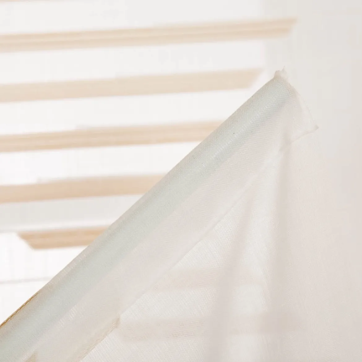 Schiebevorhang Mika Scherli transparent wollweiß beige 245x60cm (BxH)