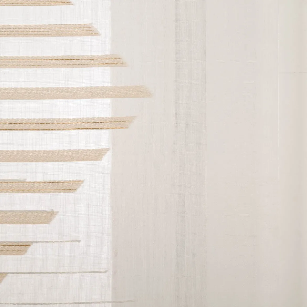 Schiebevorhang Mika Scherli transparent wollweiß beige 245x60cm (BxH)