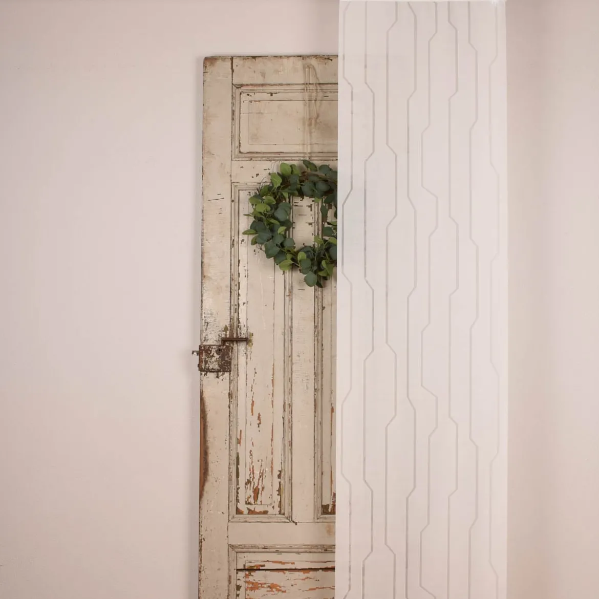 Schiebevorhang Schiebegardine Capri Scherli halbtransparent inkl. Technik wollweiß 245x60cm