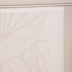 Schiebevorhang Schiebegardine Scherli Gingko Blätter halbtransparent inkl. Technik weiß 245x60cm