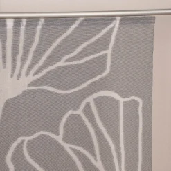 Schiebevorhang Schiebegardine Scherli Gingko Blätter halbtransparent inkl. Technik grau 245x60cm