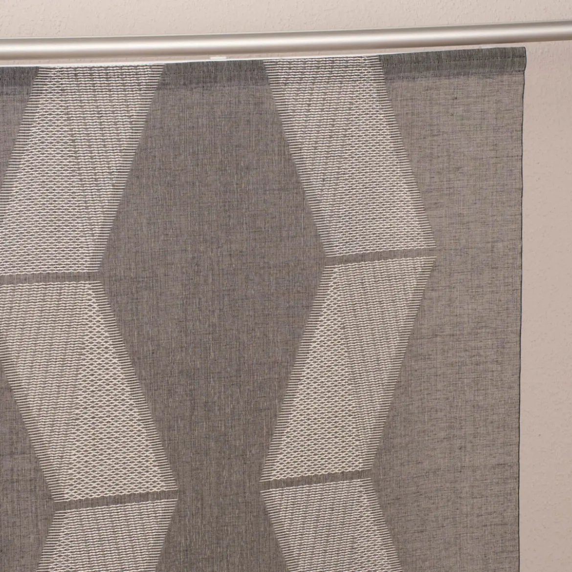 Schiebevorhang Schiebegardine Scherli ZickZack halbtransparent inkl. Technik grau 245x60cm