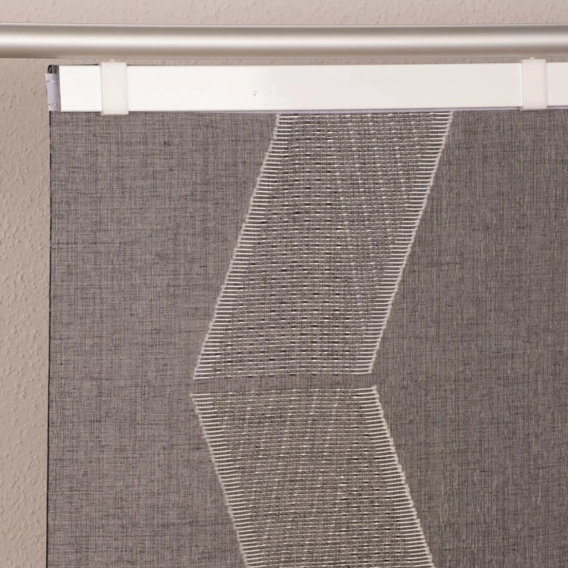 Schiebevorhang Schiebegardine Scherli ZickZack halbtransparent inkl. Technik grau 245x60cm