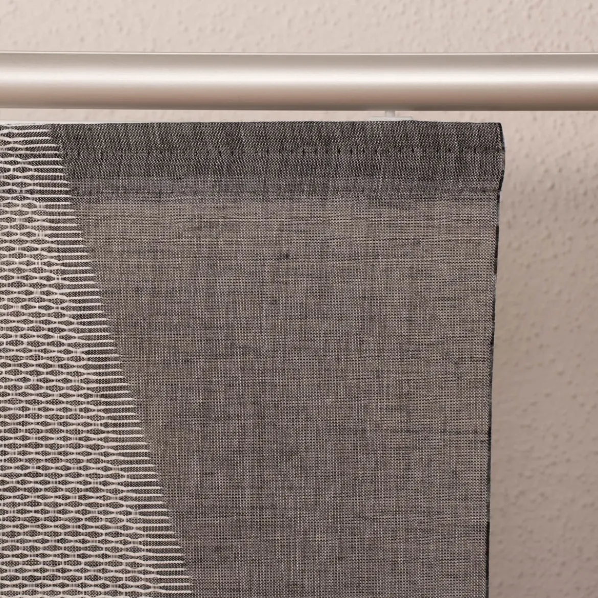 Schiebevorhang Schiebegardine Scherli ZickZack halbtransparent inkl. Technik grau 245x60cm