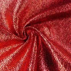 Schlangenhaut Optik Metallic Stoff Faschingsstoff rot schwarz 1,4m Breite