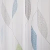 Schlaufenschal Fertiggardine Voile Blätter weiß blau grün 140x245cm