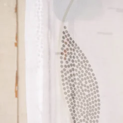 Schlaufenschal Fertiggardine Voile Blätter weiß grau 140x245cm