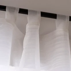 Schlaufenschal Gardine Filou Elbersdrucke transparent Scherli Ikat weiß140cmx255cm
