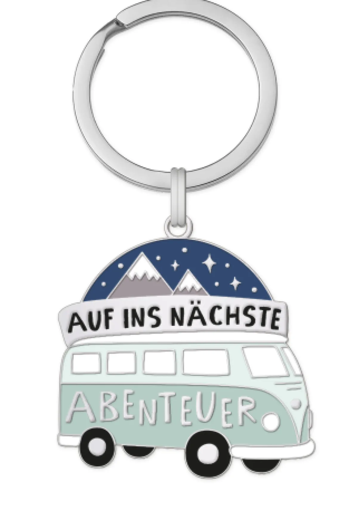 Schlüsselanhänger Auf ins nächste Abenteuer Camper 85x40mm von Grafik Werkstatt