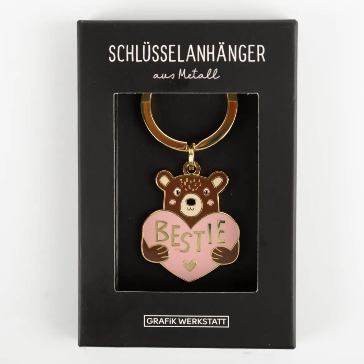 Schlüsselanhänger Bestie mit Gold-Veredelung 85x40mm von Grafik Werkstatt