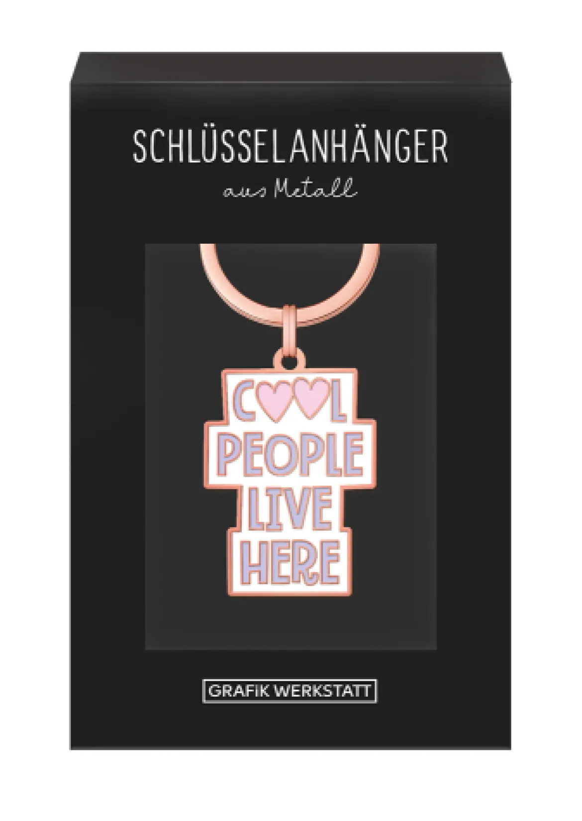 Schlüsselanhänger Cool people live here 85x40mm von Grafik Werkstatt