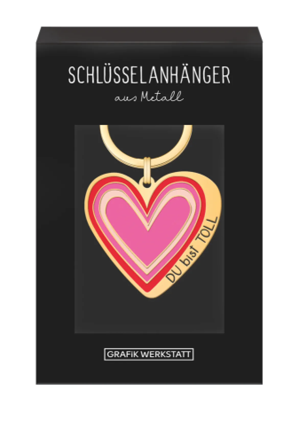 Schlüsselanhänger Du bist toll Herzform 85x40mm von Grafik Werkstatt