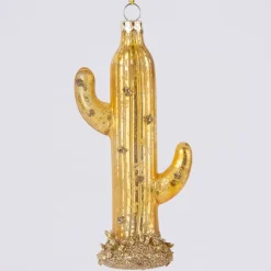 Schmuckanhänger Kaktus goldfarbig 12x3,5cm