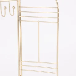 Schmuckhalter mit Spiegel zum Aufstellen Metall goldfarbig 32x33x1cm