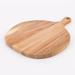 Schneidebrett rund mit Griff Akazienholz natur 31x23x1,5cm