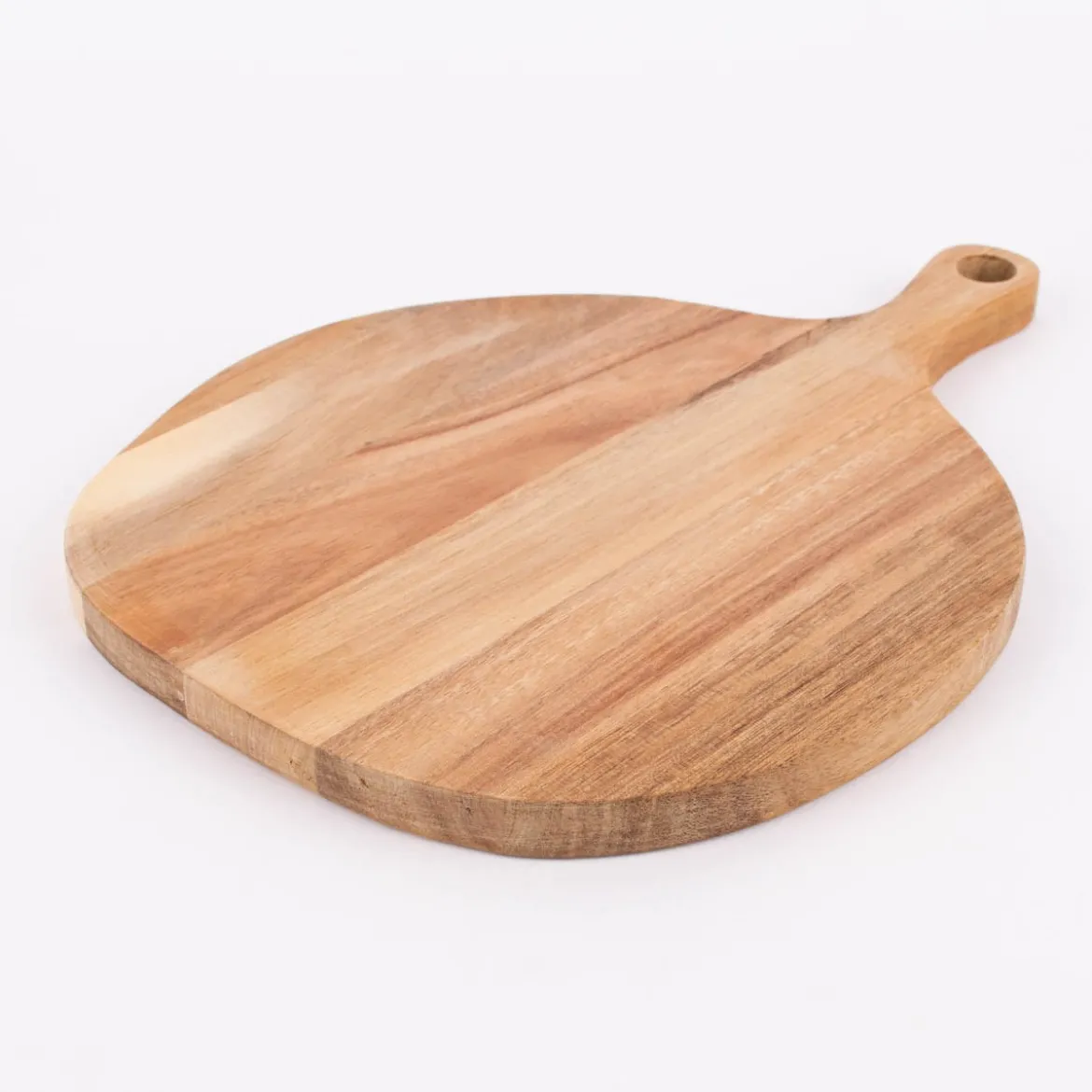 Schneidebrett rund mit Griff Akazienholz natur 31x23x1,5cm