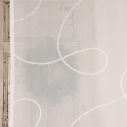 SCHÖNER LEBEN. Gardine Scherli Leinenstrukur Grafik Schlingendessin ecru 140cm breit und 285cm hoch oder Wunschhöhe